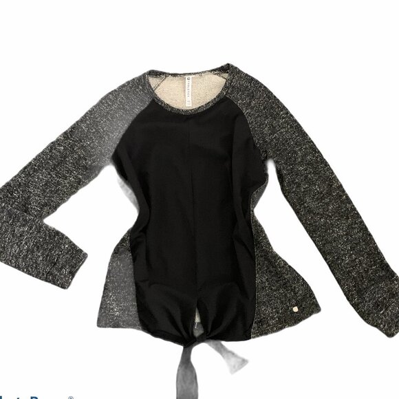 Fabletics Sz XS  French Terry Sophia Marled Tie Front Sweatshirt 194J - Picture 1 of 8